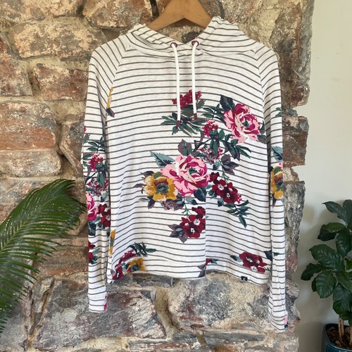 Joules floral stripe hoodie - joules,