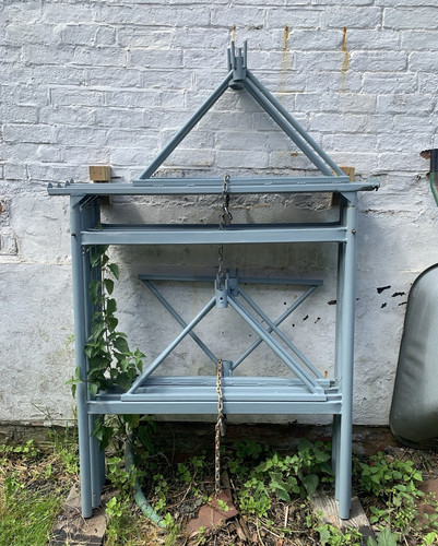 Grey metal scaffolding - metal,