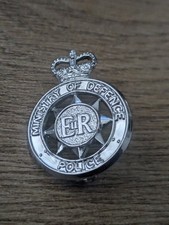 Ministry Of Defence Police Lapel collar Badge Queens Crown ER MOD obsolete