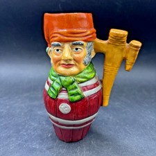 Brewer Toby Jug Antique Ceramic Beer Barrel Tap Handle 5" Novelty Pitcher
