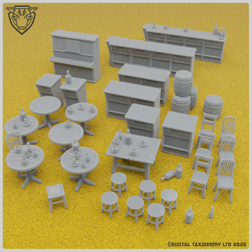 Scale model bar furniture - model,