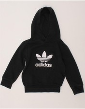 ADIDAS Baby Boys Graphic Hoodie Jumper 18-24 Months Black Cotton AG20