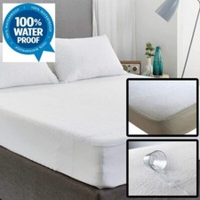 New Waterproof Terry Towel Mattress Protector Fitted Sheet Bed Cover All Size