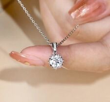 2ct Necklace Pendant White Gold Test Pass Lab-Created Diamond VVS1/D Round Cut