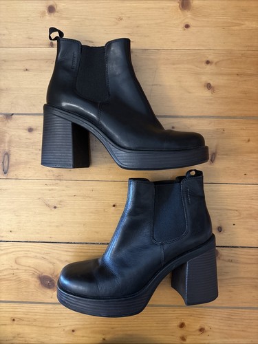 Vagabond black heeled - heeled, leather