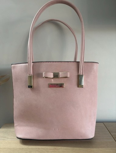 Women pink faux leather tote - leather,