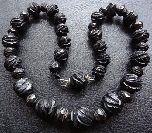 Antique victorian whitby jet - whitby,