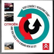 Citroen 1989 UK Market Motorshow Foldout Brochure & Competition Entry AX BX XM 