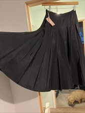 1950s Handmade Taffeta Skirt Black Size 8  - 10