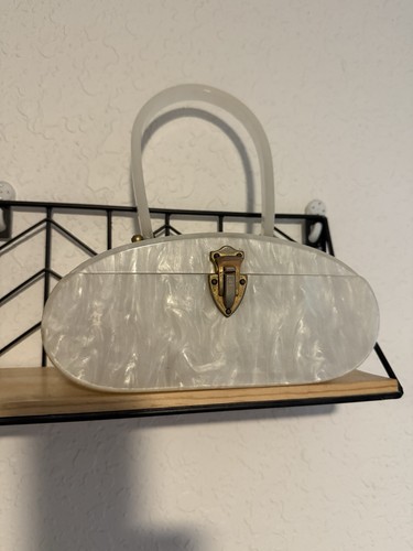 1960s vintage lucite white - lucite,
