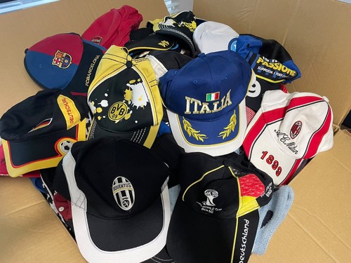 Joblot 100 football hats caps - football,