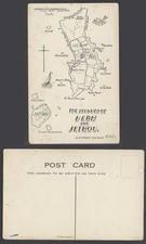 Guernsey Old Postcard MAP of