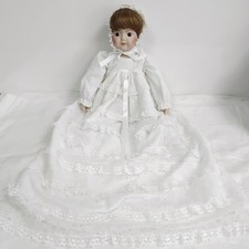 Alresford Toys Porcelain Doll 17 inches tall in Lace Christening Dress - S13