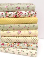 100% COTTON FABRIC BUNDLE SQUARES & FAT QUARTERS  FLORAL MIX PATCHWORK MATERIAL