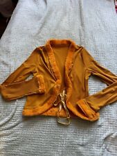 SHEIN faux fur trim tie front cardigan top size small