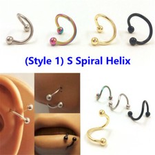 Nose Ring Eyebrow Cartilage Tragus Septum Helix Lip Earring Hoop Stud Ear Cuff