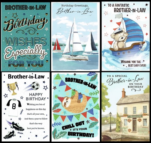 Brother law birthday card - law,