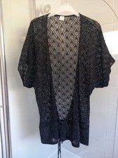 Black cardy shrug Bolero cotton acrylic glitter sparkle Xmas new look size 8-14