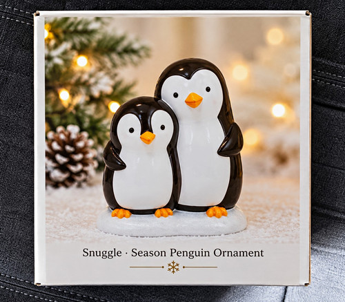 Christmas penguin ornament - christmas,