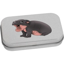 'Roaring Baby Pygmy Hippo' Metal Hinged Tin / Storage Box (TT050682)