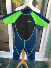 mountain warehouse age 11/12 years wetsuit wet suit black green shortie