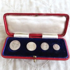 1908 KING EDWARD VII 4 COIN MAUNDY SET  - dated box