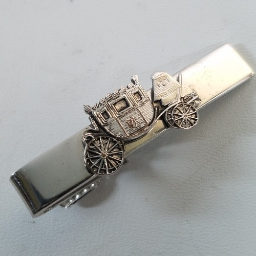 Vintage silver tone spring tie - tone,