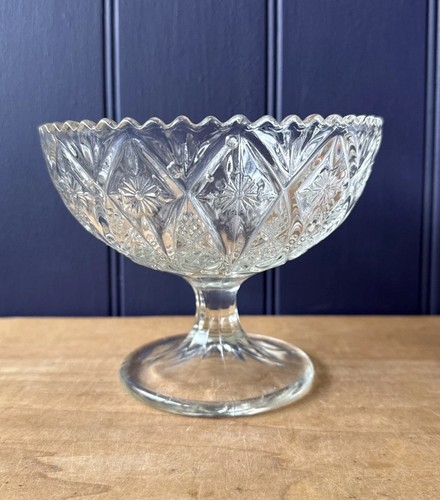 Clear pressed glass pedestal - glass,