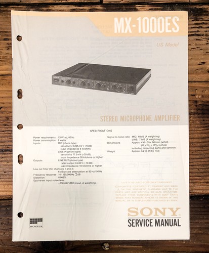 Sony 1000es mixer - sony, service