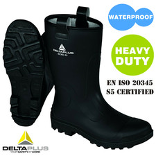 MENS DELTA PLUS WATERPROOF RIGGER BOOTS SAFETY SHOES STEEL TOE CAP WORK FUR YARD