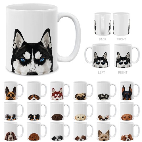 Dog design ceramic travel mug - design,