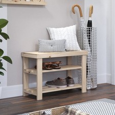 Solid Pine Shoe Bench with