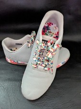 No Bull Gray Floral Trainers