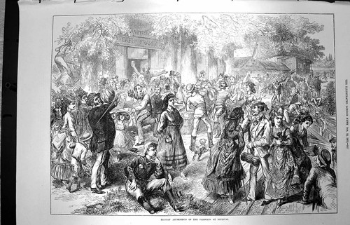Old antique print 1872 holiday - old,