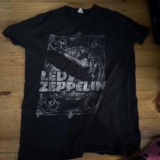 Led Zeppelin Rock Band T Shirt - Lightweight Gray Retro Graphic Band Tee Y2K, L