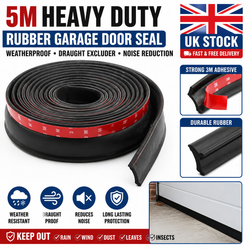 Rubber garage door seal - 5m,