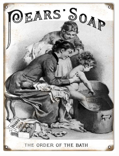 Vintage pears soap metal sign - vintage,