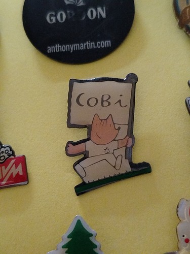 Cobi mascot with flag - mascot, 1992