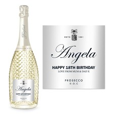 PERSONALISED FREIXENET BOTTLE LABEL WHITE PROSECCO HAPPY BIRTHDAY HEN PARTY