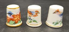 3 x  Havil and Limoges France porcelain thimbles Birds