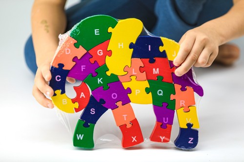 Wooden elephant alphabet - elephant,