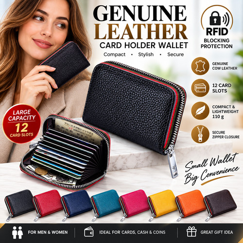Genuine leather card holder - leather,