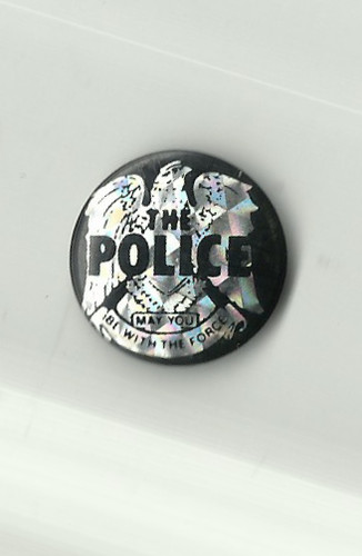 Police logo tin button badge - police,