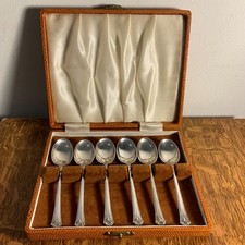 Antique Set of 6 Silver Plated EPNS Tea/Coffee Spoons in Original Box. Marked