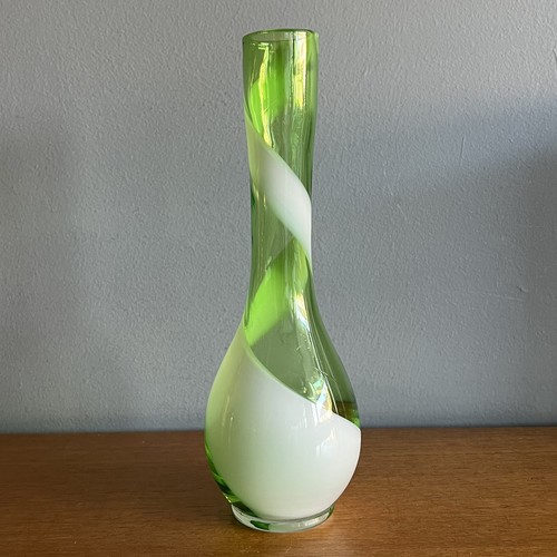 Vintage green opaline - &, white