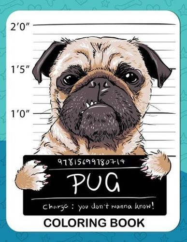 Pug coloring book dog fun - book:,