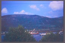35mm Slide Colour Old Retro Vintage Glass Mounted Barges Rhine River  1960 