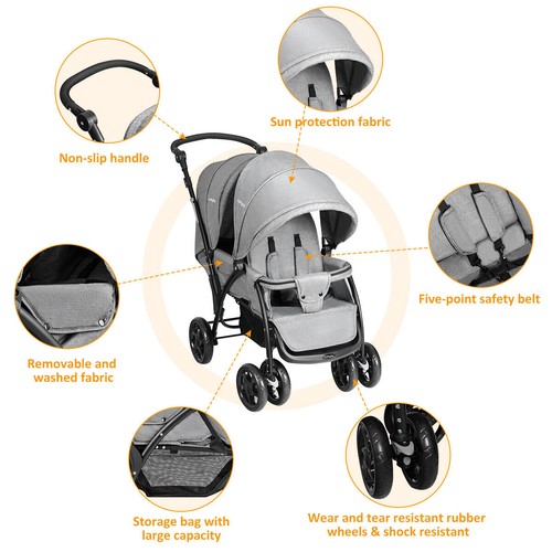 Baby pram double seat safety - baby,