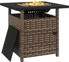 Outsunny 50,000 BTU Rattan Gas Fire Pit Table Outdoor Garden Heater w/ Cover