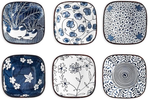 Blue and white floral - white,